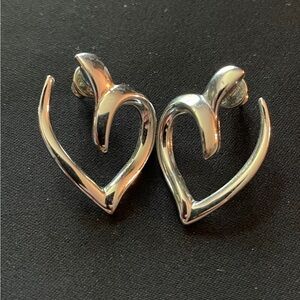 Monet Silver Heart Earrings